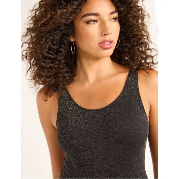 Sofia Jeans Women's Seamless Lurex Thread Scoop Neck Bodysuit, Size M - Picture 8 of 8